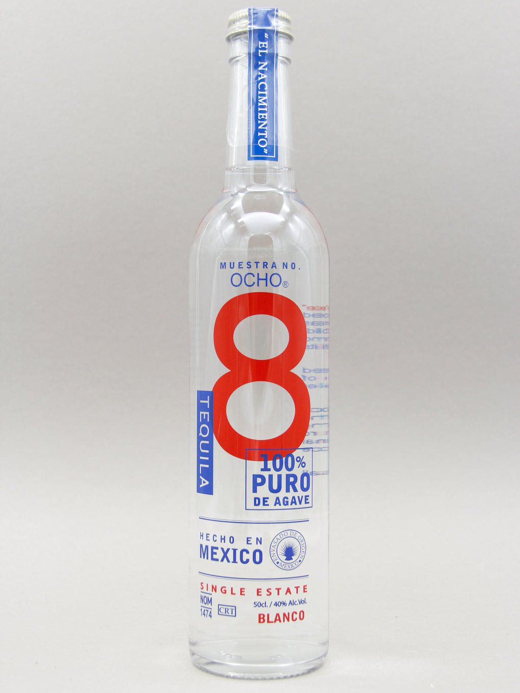 Ocho Blanco Tequila, 100% Puro De Agave (40%, 50cl)