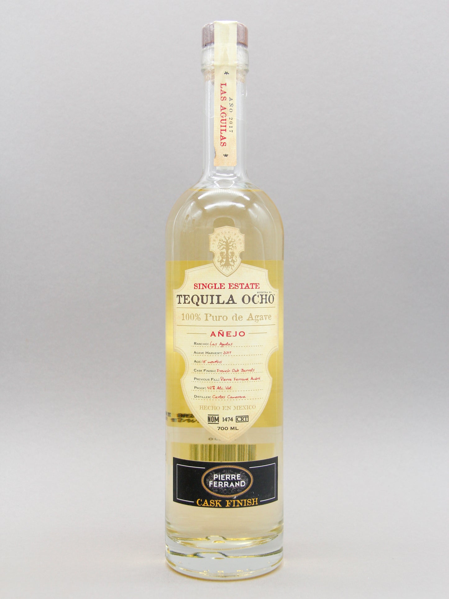 Ocho Anejo, Limited Edition Pierre Ferrand Cask Finish, 100% de Agave, (42%, 70cl)