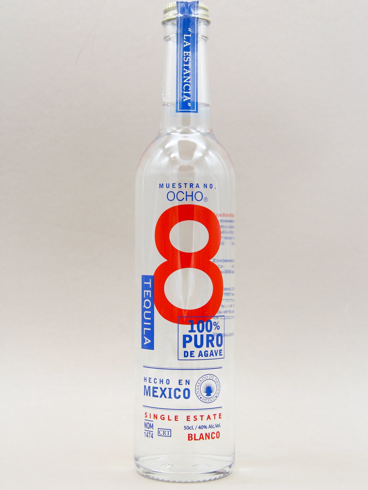 Ocho Blanco Tequila, 100% Puro De Agave (40%, 50cl)