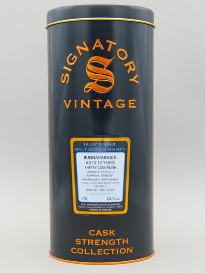 Bunnahabhain 2010-2021, Signatory Vintage, Islay Single Malt Scotch Whisky (64.7%, 70cl)