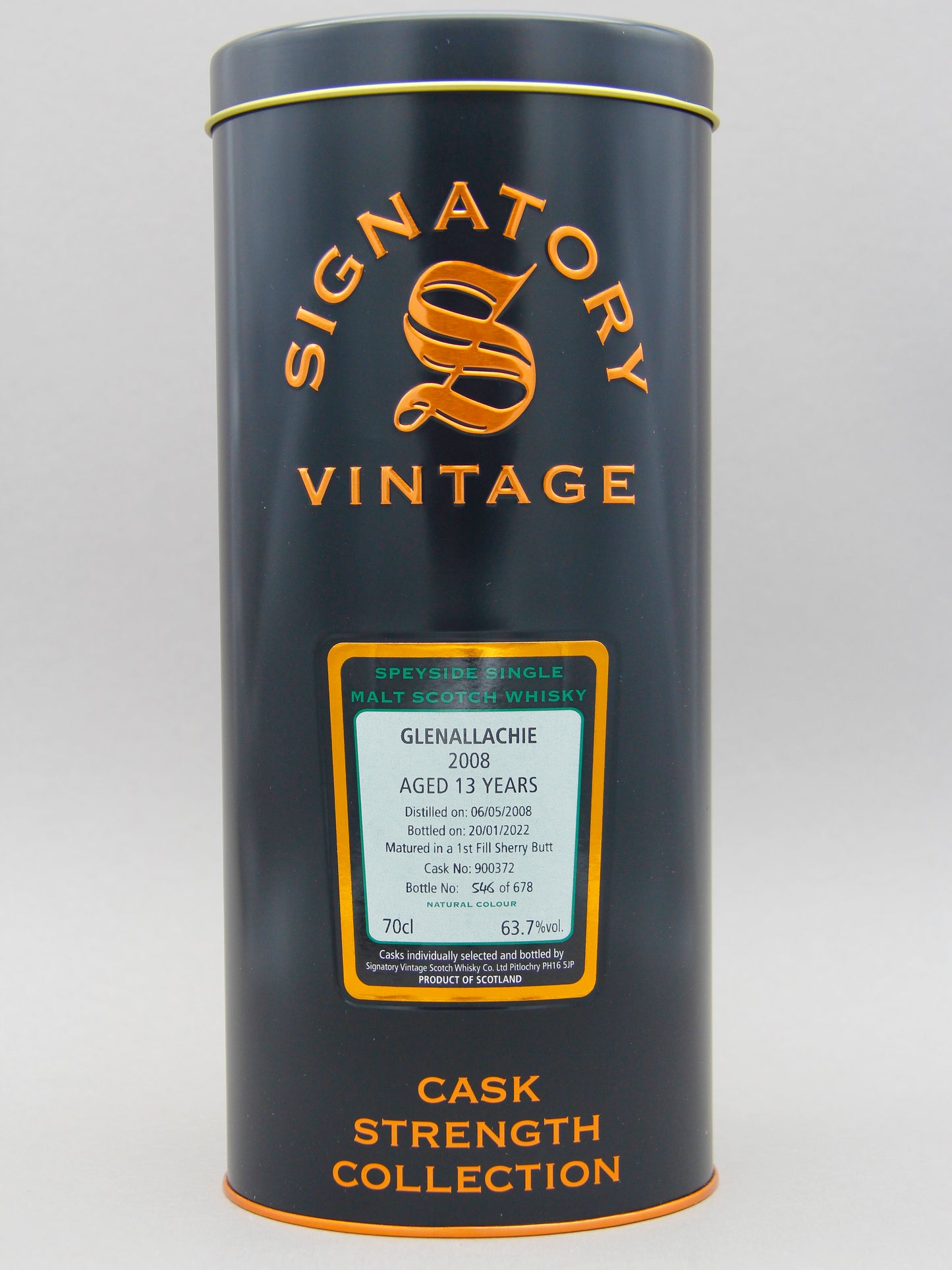 Glenallachie 2008-2022, Signatory Vintage, Speyside Single Malt Scotch Whisky (63.7%, 70cl)