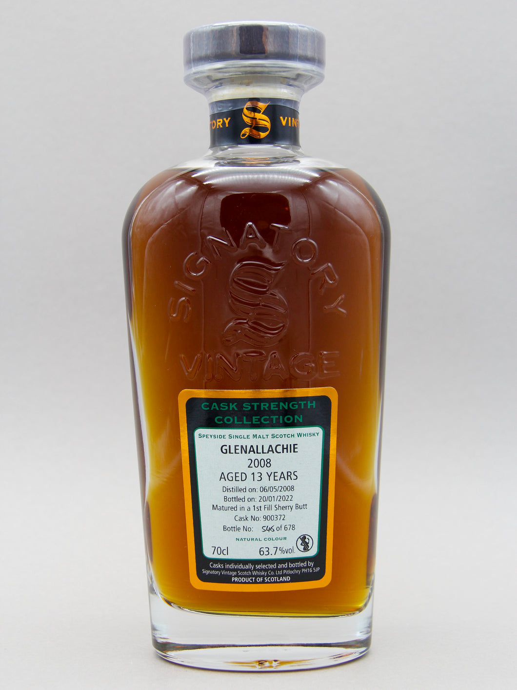 Glenallachie 2008-2022, Signatory Vintage, Speyside Single Malt Scotch Whisky (63.7%, 70cl)