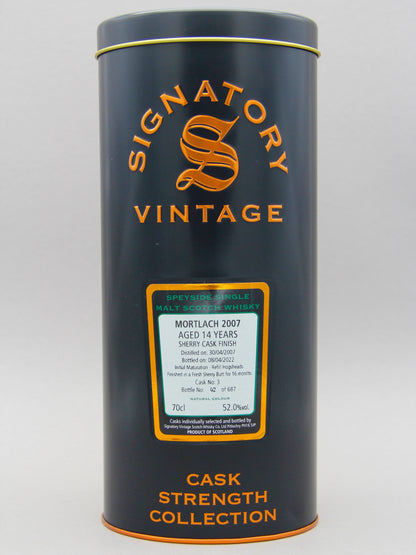 Mortlach 2007-2022, Signatory Vintage, Speyside Single Malt Scotch Whisky (52.0%, 70cl)