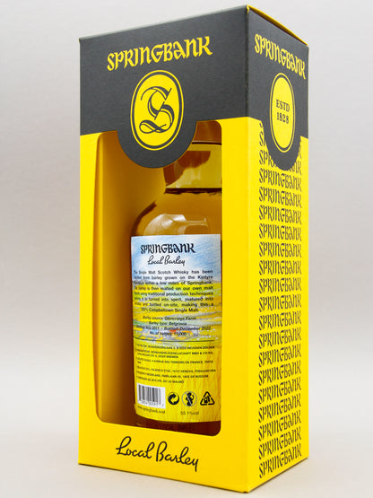 Springbank 11 Years Local Barley, May 2011 - December 2022, Campbeltown Single Malt, Scotch Whisky (55.1%, 70cl)