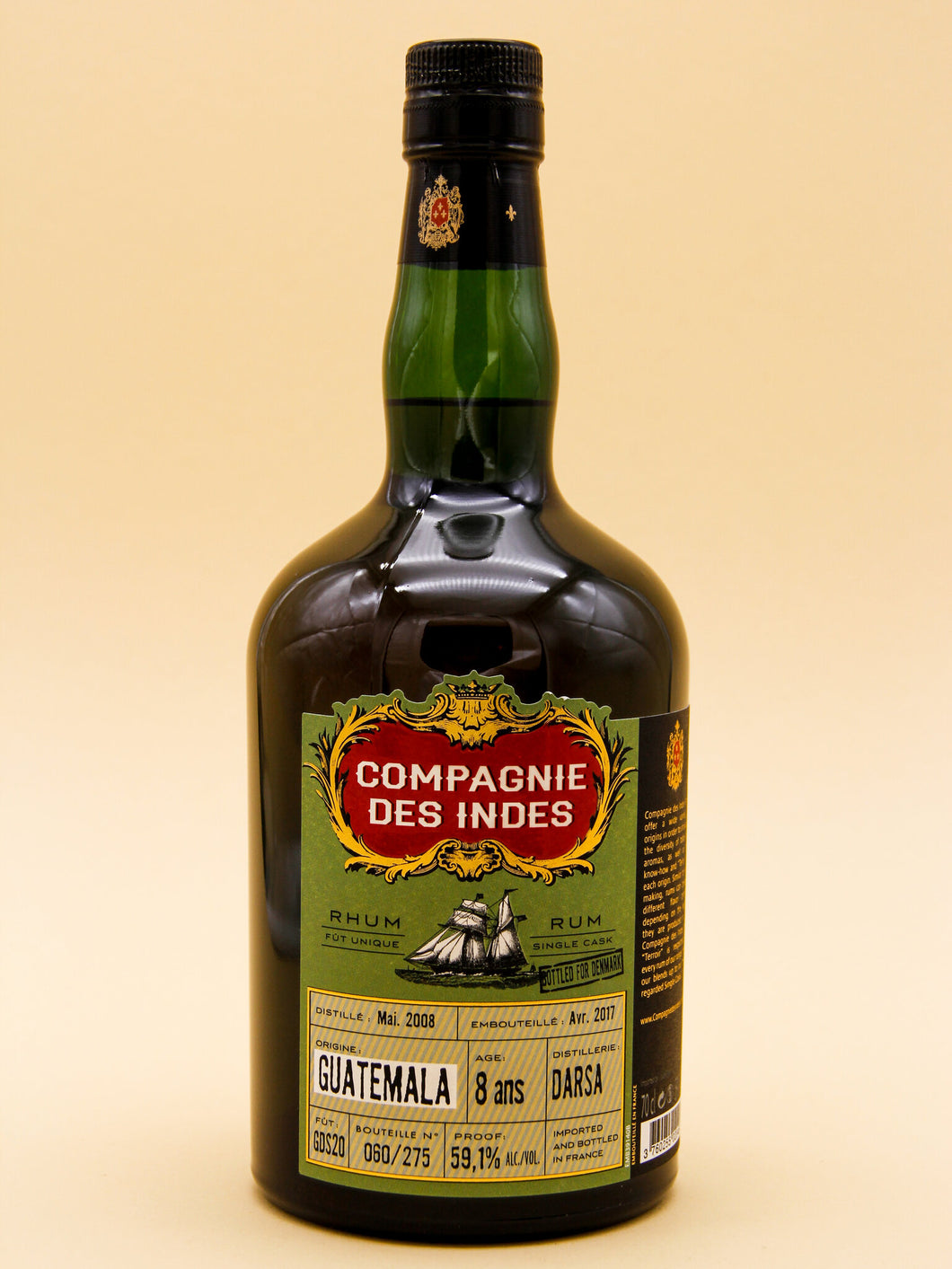 Compagnie Des Indes Guatemala Rum, 8 Years, Darsa (59.1%, 70cl)