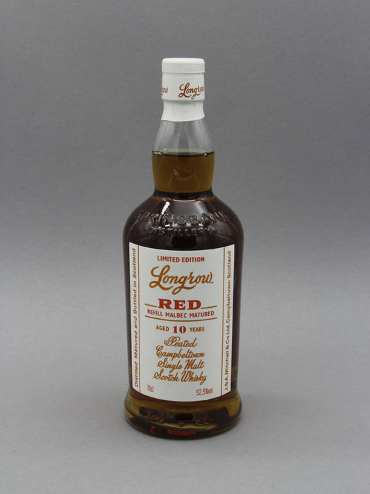 Longrow Red 10 Years, 2020 Refill Malbec Cask, Campbeltown Single Malt Scotch Whisky (52.5%, 70cl)