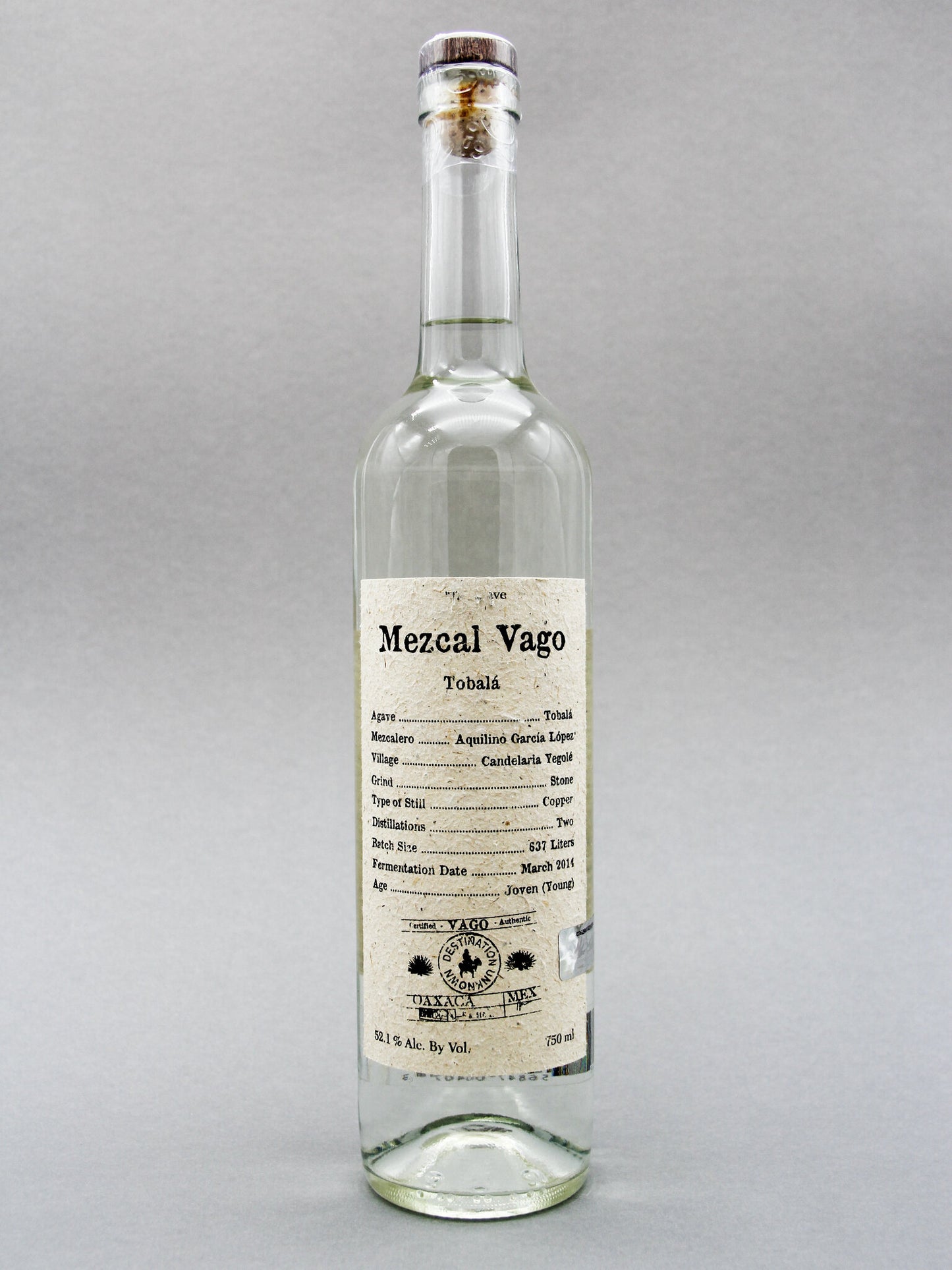 Mezcal Vago Tobala (52.1%, 70cl)