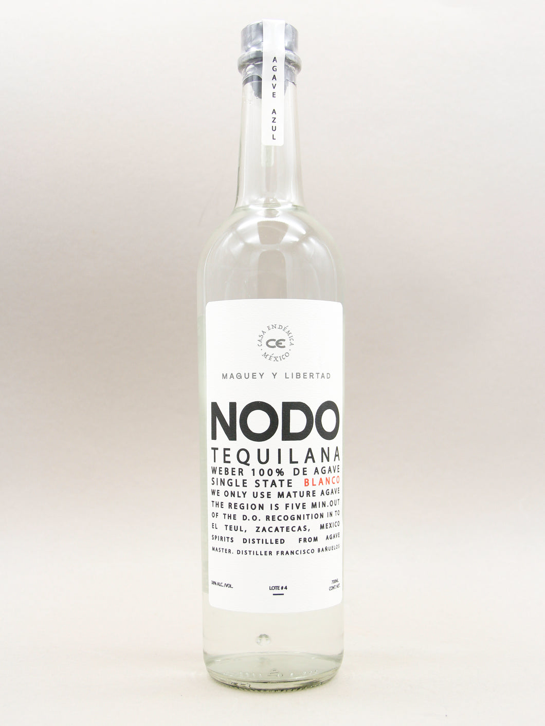 NODO Tequilana Blanco, 100% de Agave, Zacatecas  (38%, 70cl)