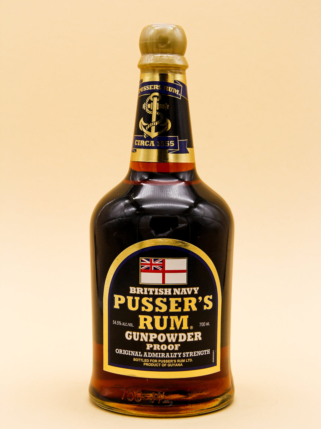 Pusser's British Navy Rum, Black Label, Gunpowder Proof (54.5%, 70cl)